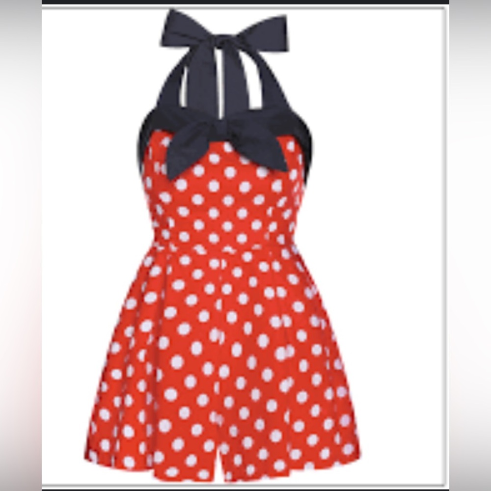 Lindy Bop Red and White Polka Dot Romper
